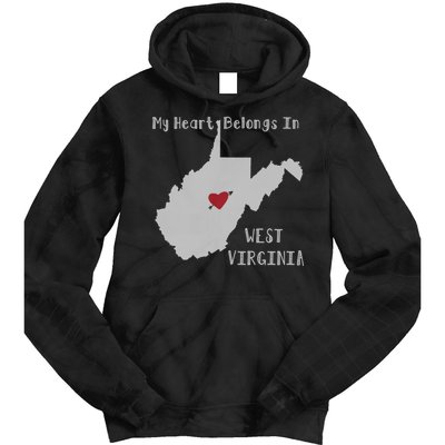 My Heart Belongs In West Virginia Tie Dye Hoodie