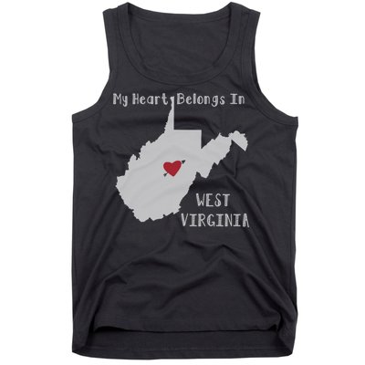 My Heart Belongs In West Virginia Tank Top