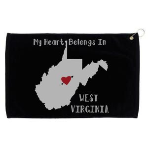 My Heart Belongs In West Virginia Grommeted Golf Towel