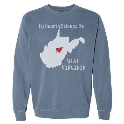 My Heart Belongs In West Virginia Garment-Dyed Sweatshirt