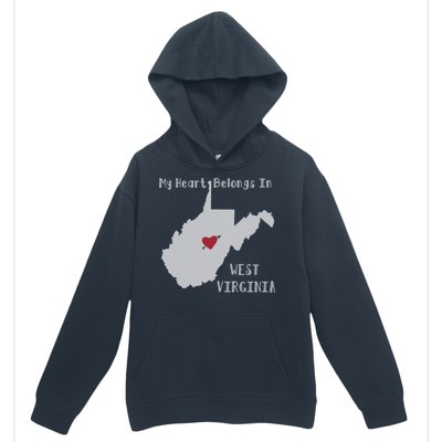 My Heart Belongs In West Virginia Urban Pullover Hoodie