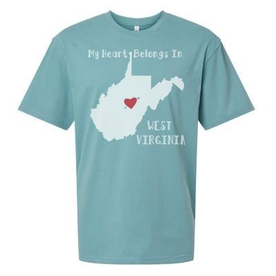 My Heart Belongs In West Virginia Sueded Cloud Jersey T-Shirt