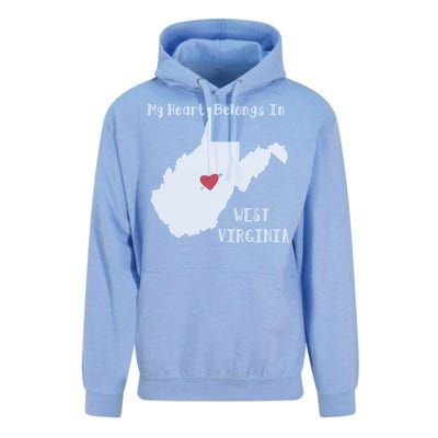 My Heart Belongs In West Virginia Unisex Surf Hoodie