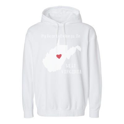 My Heart Belongs In West Virginia Garment-Dyed Fleece Hoodie