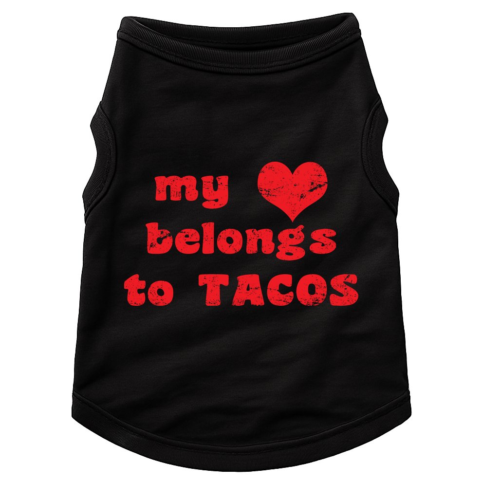 My Heart Belongs To Tacos Valentines Day Doggie Tank