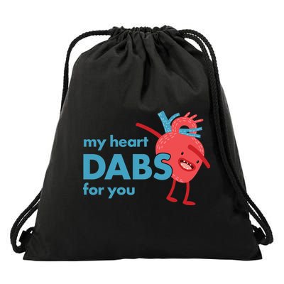 My Heart Dabs For You Drawstring Bag