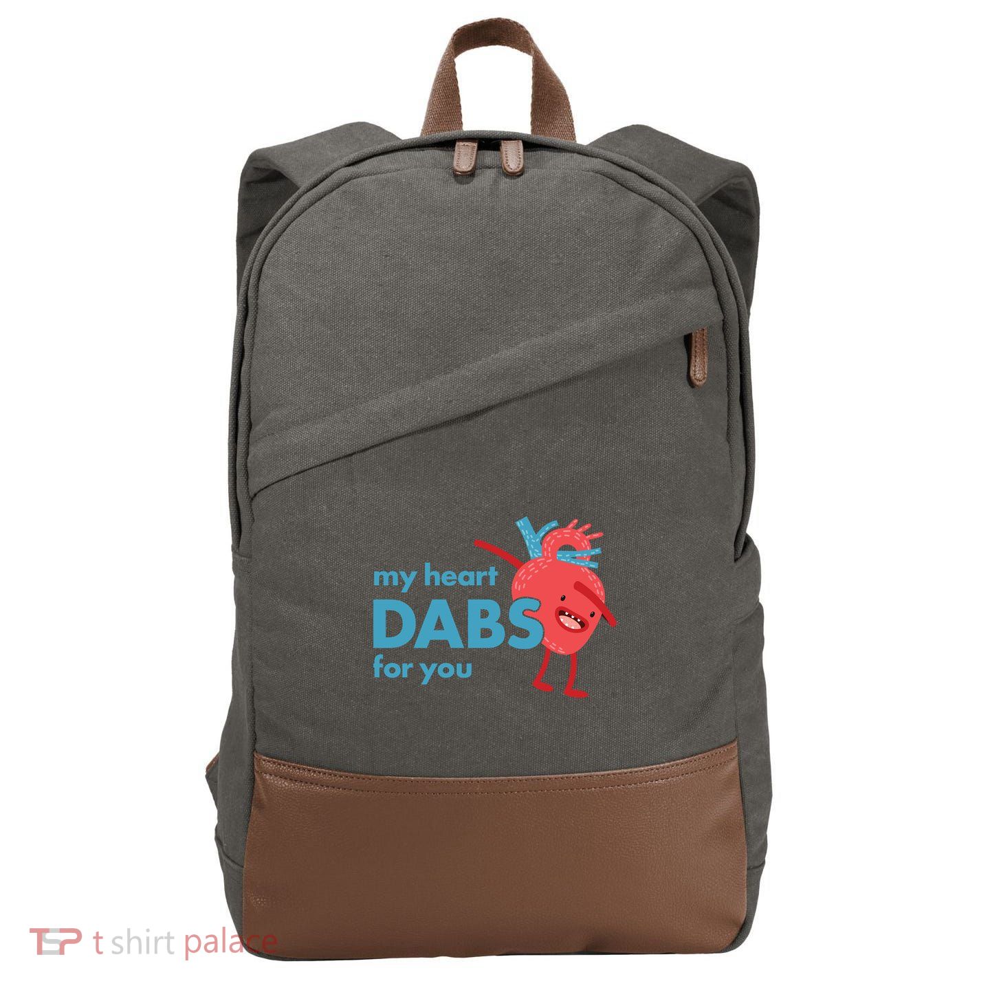 My Heart Dabs For You Cotton Canvas Backpack