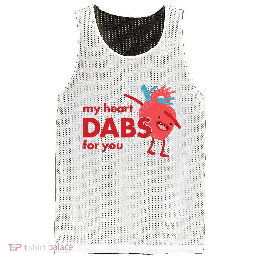 My Heart Dabs For You Mesh Reversible Basketball Jersey Tank