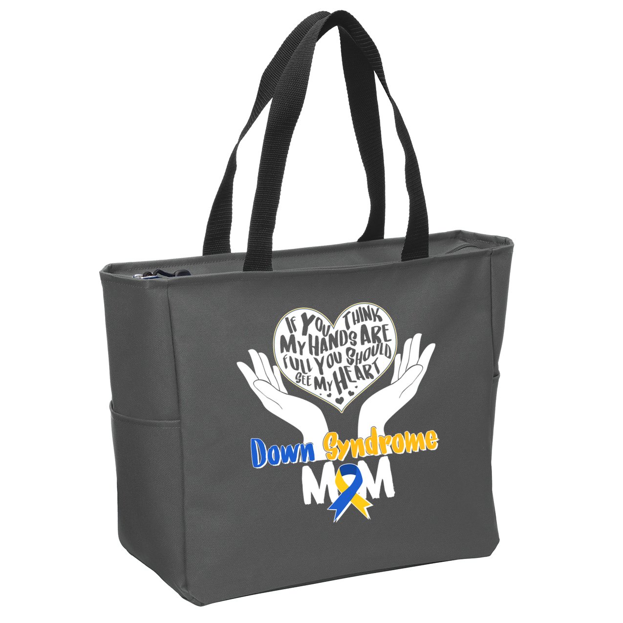 My Heart is Full - Down Syndrome Mom Zip Tote Bag