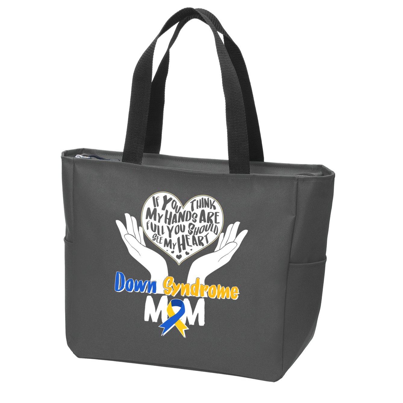 My Heart is Full - Down Syndrome Mom Zip Tote Bag