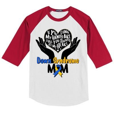 My Heart is Full - Down Syndrome Mom Kids Colorblock Raglan Jersey