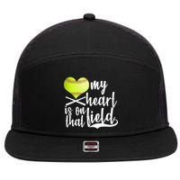 My Heart Is On That Field Baseball 7 Panel Mesh Trucker Snapback Hat