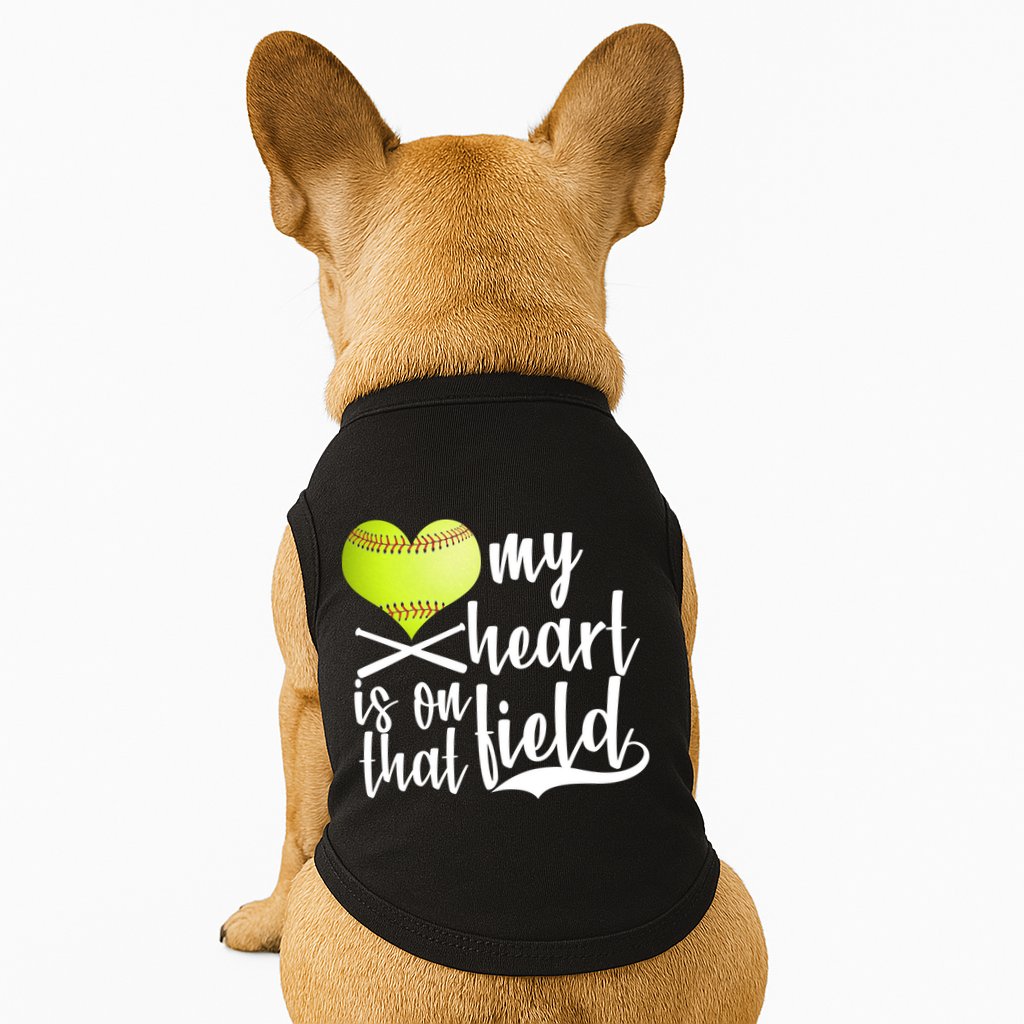 My Heart Is On That Field Baseball Doggie Tank