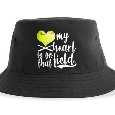 My Heart Is On That Field Baseball Sustainable Bucket Hat