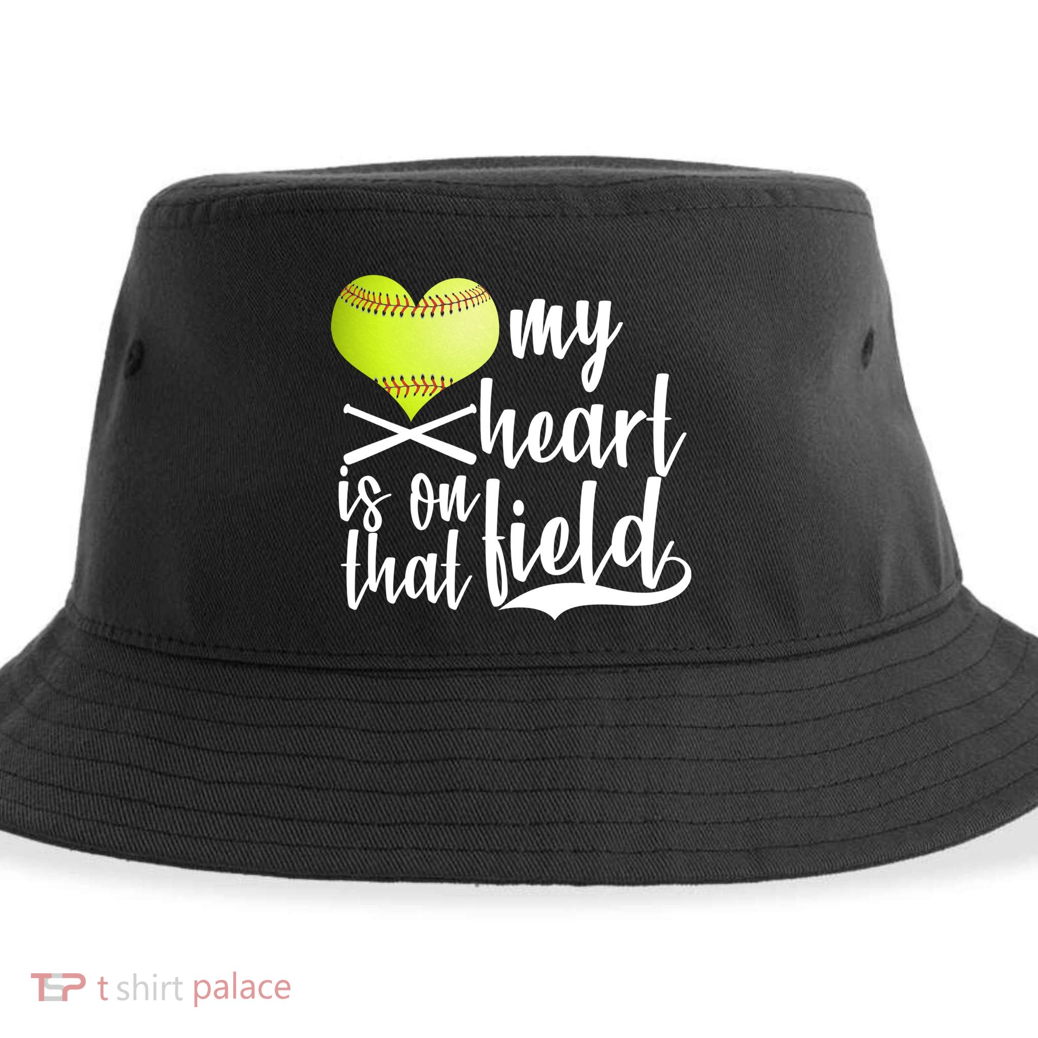 My Heart Is On That Field Baseball Sustainable Bucket Hat