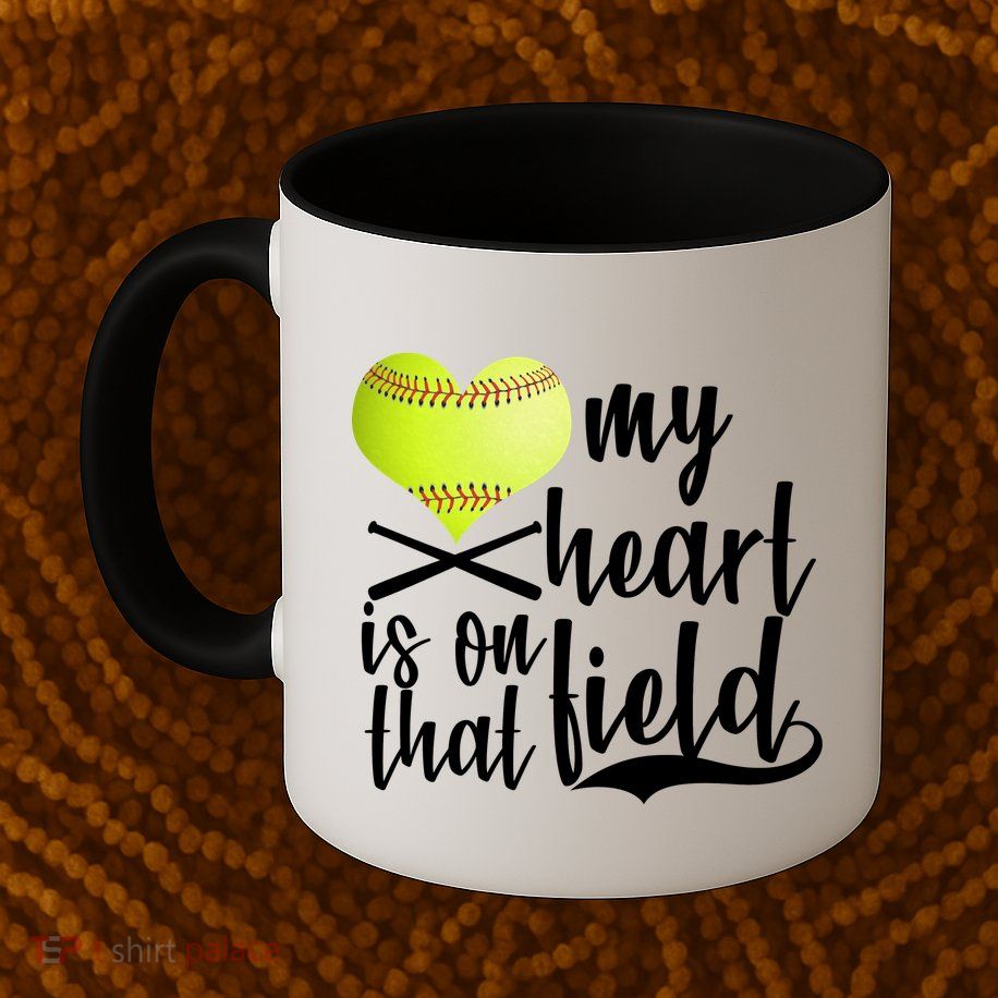 My Heart Is On That Field Baseball Mug