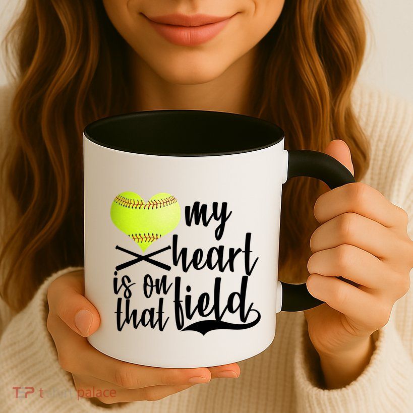 My Heart Is On That Field Baseball Mug