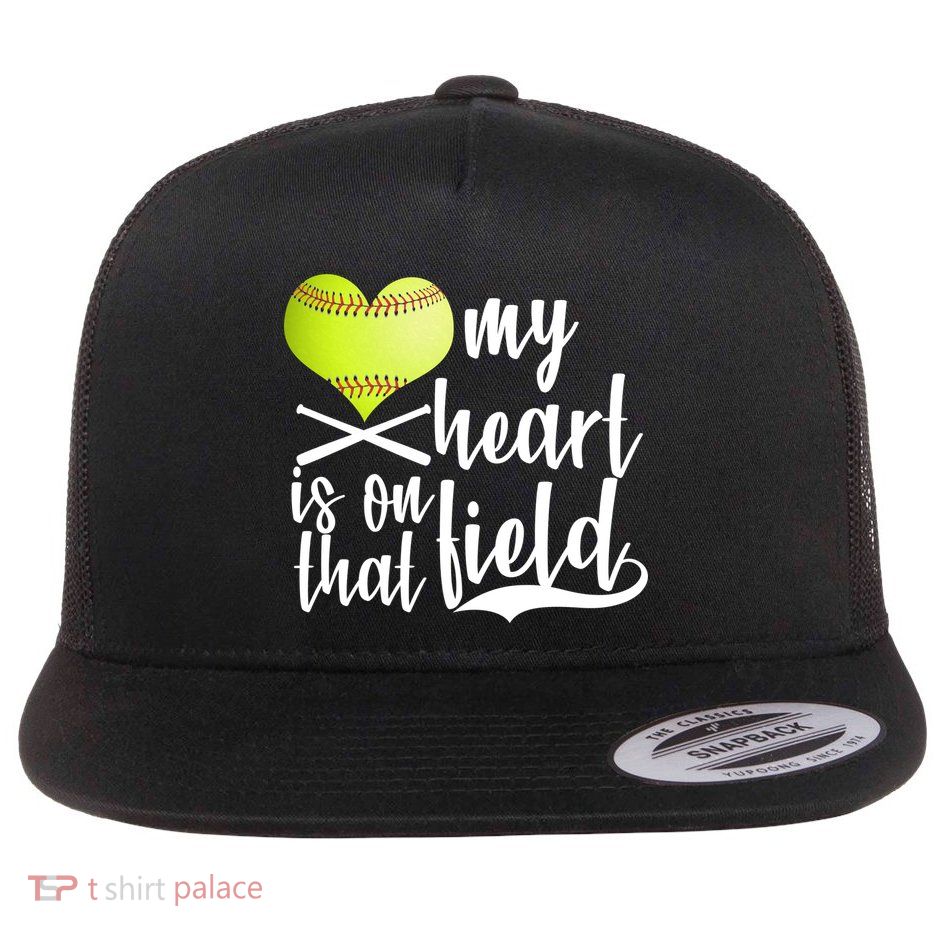 My Heart Is On That Field Baseball Flatbill Hat
