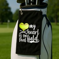 My Heart Is On That Field Baseball Golf Towel