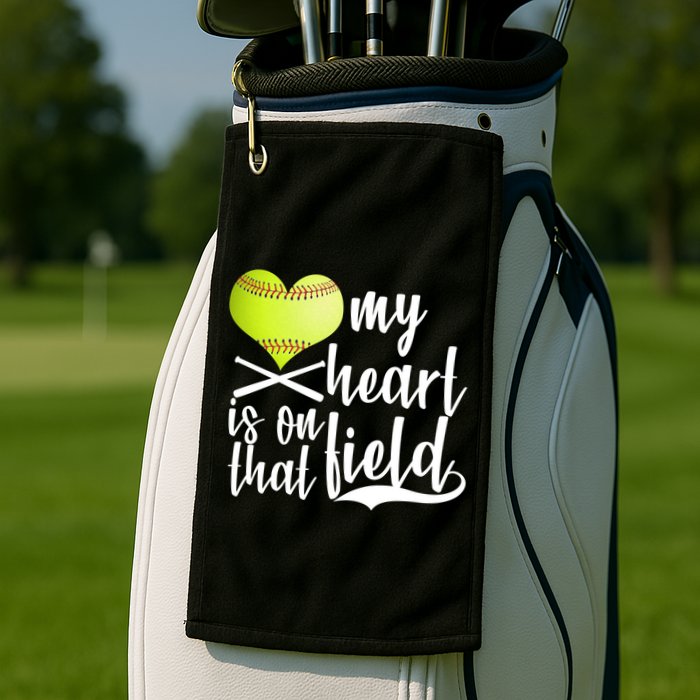 My Heart Is On That Field Baseball Golf Towel
