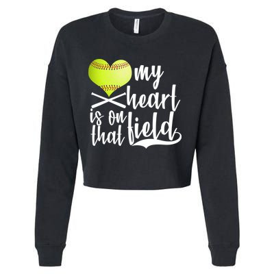My Heart Is On That Field Baseball Cropped Pullover Crew