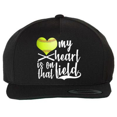 My Heart Is On That Field Baseball Wool Snapback Cap