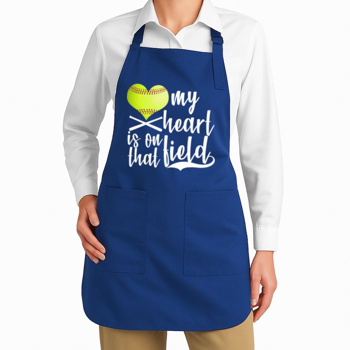 My Heart Is On That Field Baseball Apron