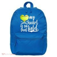 My Heart Is On That Field Baseball 16 in Basic Backpack