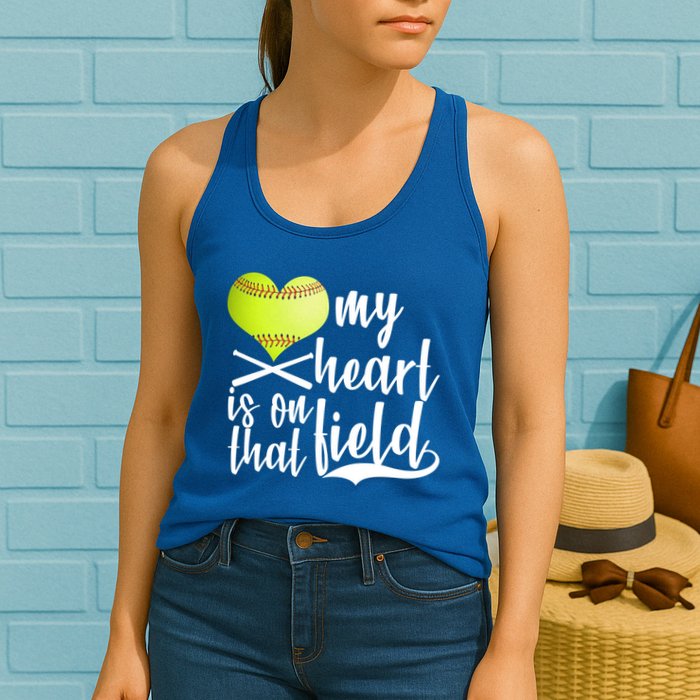 My Heart Is On That Field Baseball Womens Tank Top