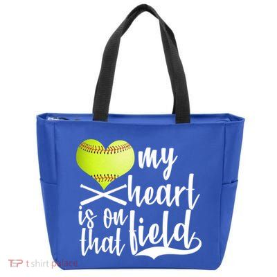 My Heart Is On That Field Baseball Zip Tote Bag