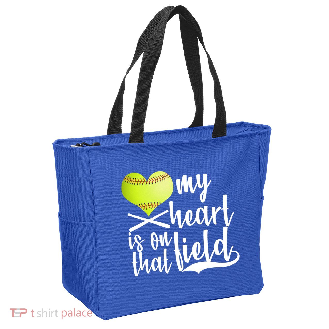 My Heart Is On That Field Baseball Zip Tote Bag