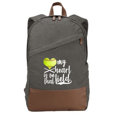 My Heart Is On That Field Baseball Cotton Canvas Backpack