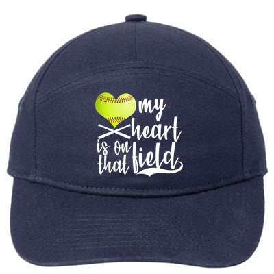 My Heart Is On That Field Baseball 7-Panel Snapback Hat