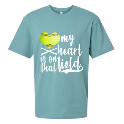 My Heart Is On That Field Baseball Sueded Cloud Jersey T-Shirt