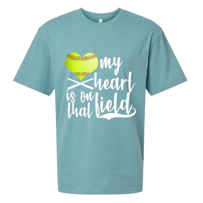 My Heart Is On That Field Baseball Sueded Cloud Jersey T-Shirt