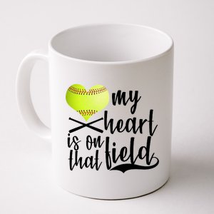 My Heart Is On That Field Baseball Coffee Mug