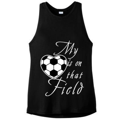My Heart Is On that Field Cute Soccer Ladies PosiCharge Tri-Blend Wicking Tank