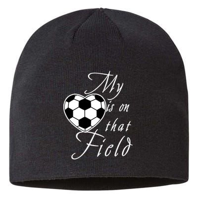 My Heart Is On that Field Cute Soccer Sustainable Beanie