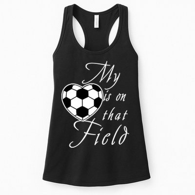 My Heart Is On that Field Cute Soccer Womens Tank Top