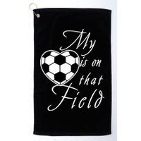 My Heart Is On that Field Cute Soccer Golf Towel