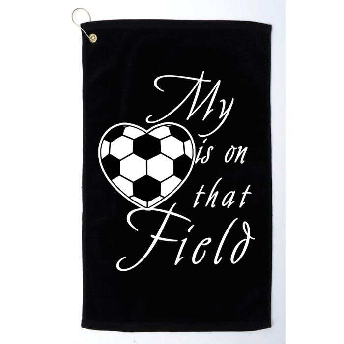 My Heart Is On that Field Cute Soccer Golf Towel