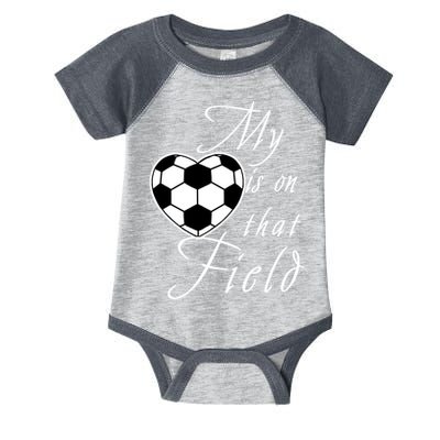 My Heart Is On that Field Cute Soccer Infant Baby Jersey Bodysuit