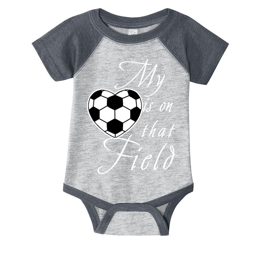 My Heart Is On that Field Cute Soccer Infant Baby Jersey Bodysuit