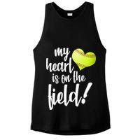 My Heart Is On The Field Baseball Player Ladies PosiCharge Tri-Blend Wicking Tank