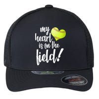 My Heart Is On The Field Baseball Player Flexfit Unipanel Trucker Cap