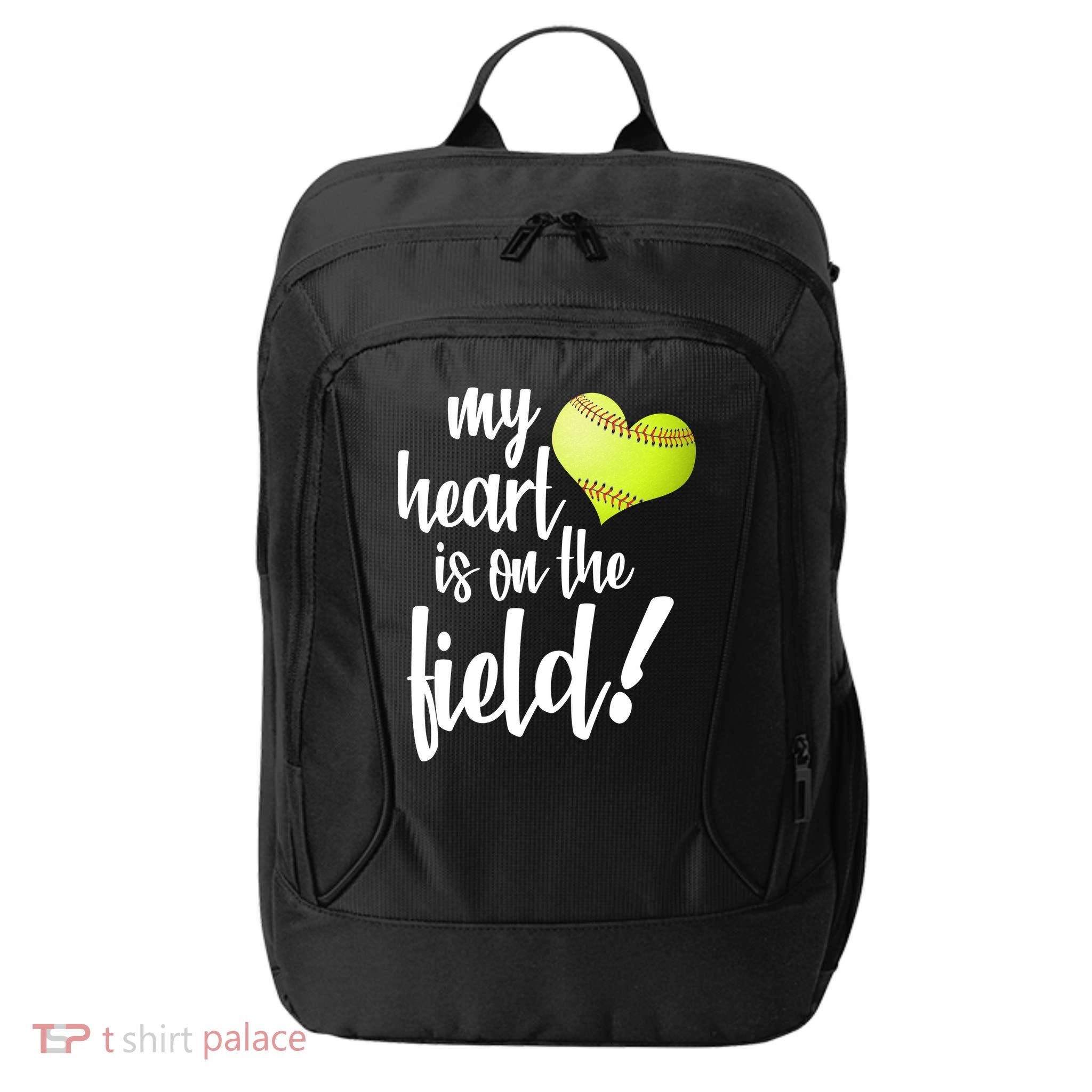 My Heart Is On The Field Baseball Player City Backpack