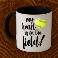 My Heart Is On The Field Baseball Player Mug