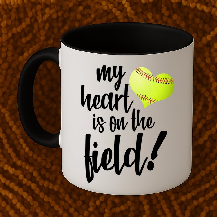 My Heart Is On The Field Baseball Player Mug