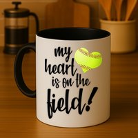 My Heart Is On The Field Baseball Player Mug