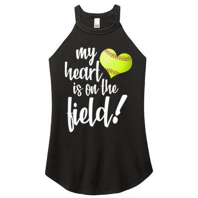 My Heart Is On The Field Baseball Player Women's Perfect Tri Rocker Tank